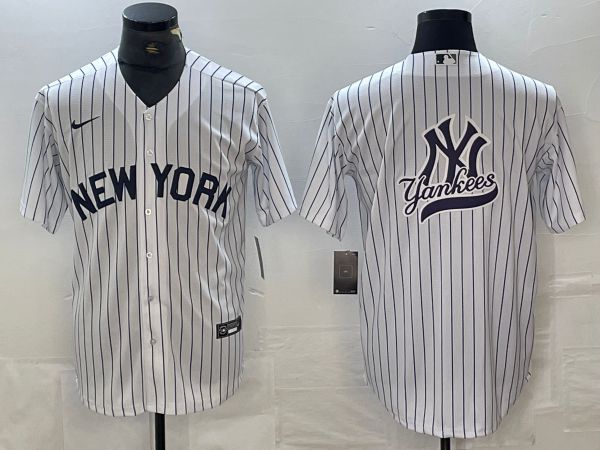 Men New York Yankees Blank White Stripe Game Nike 2024 MLB Jersey style 5->new york yankees->MLB Jersey